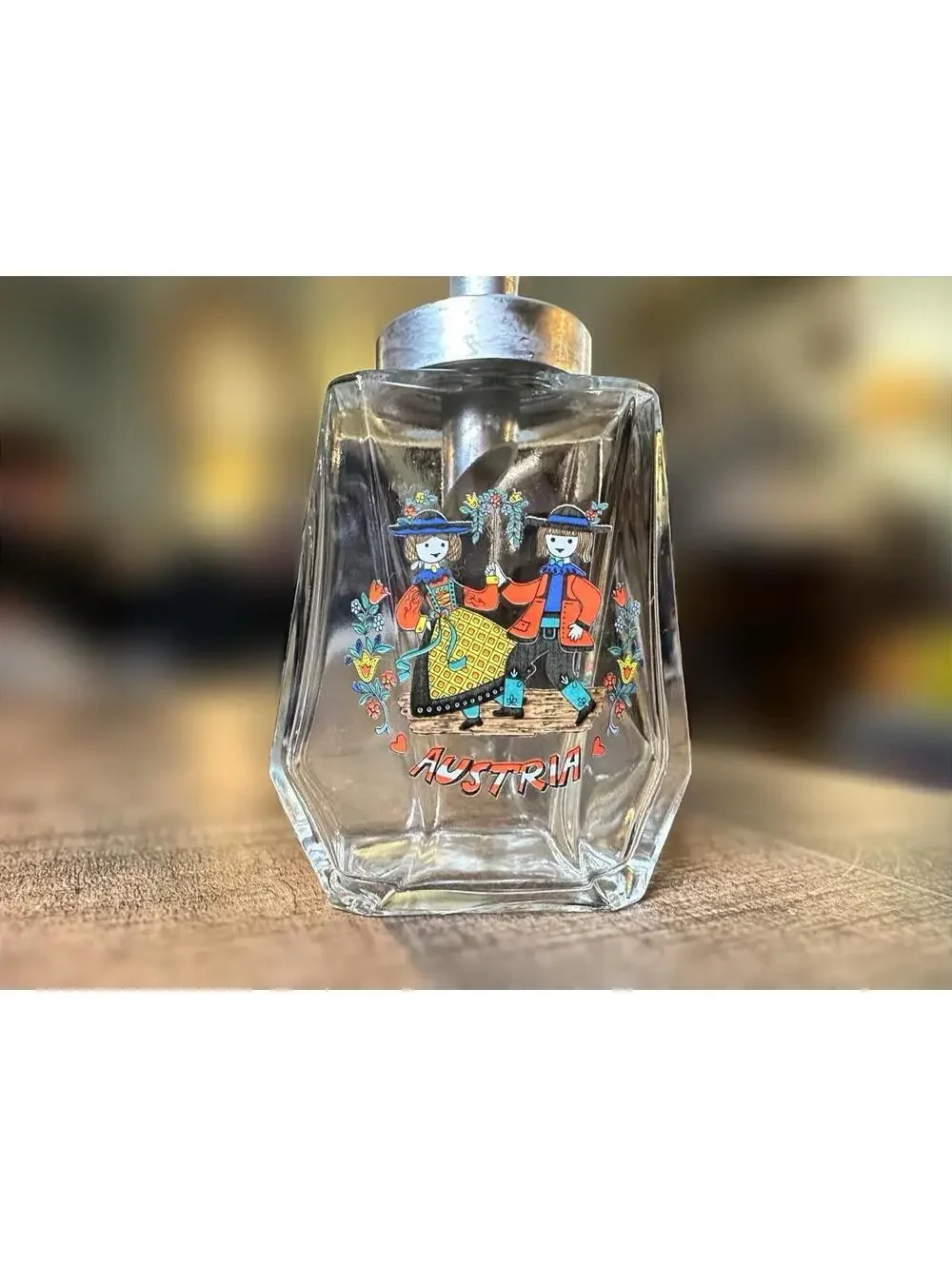 Vintage Austrian Souvenir Glass Dispenser